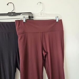 Two Pairs Wide Leg Flare Leggings Yoga Pants XL Black Red Athleisure Loungewear